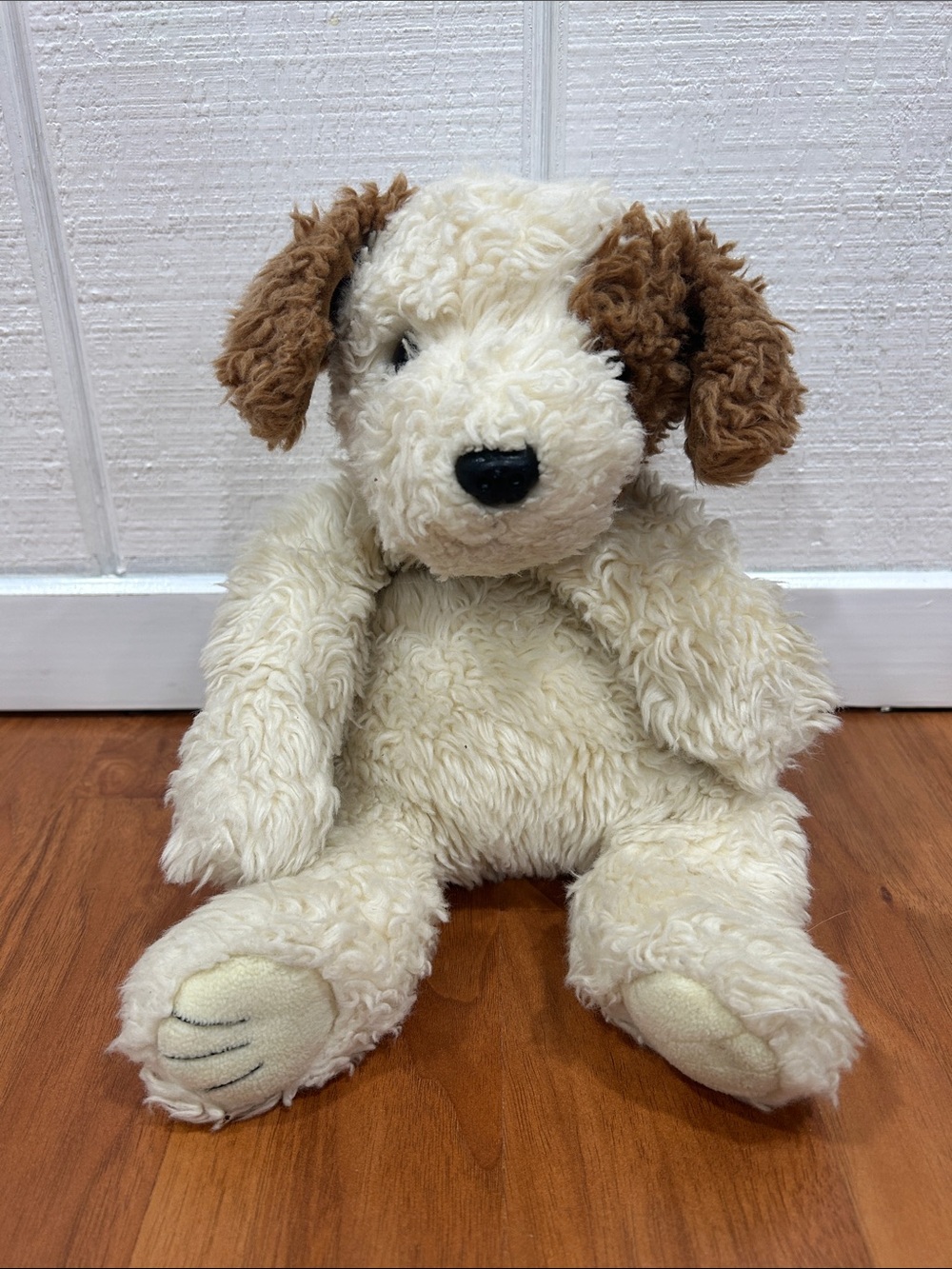 Vintage 1995 Ty Classic PATCHES Dog Plush 17” Brown White Shaggy Pup